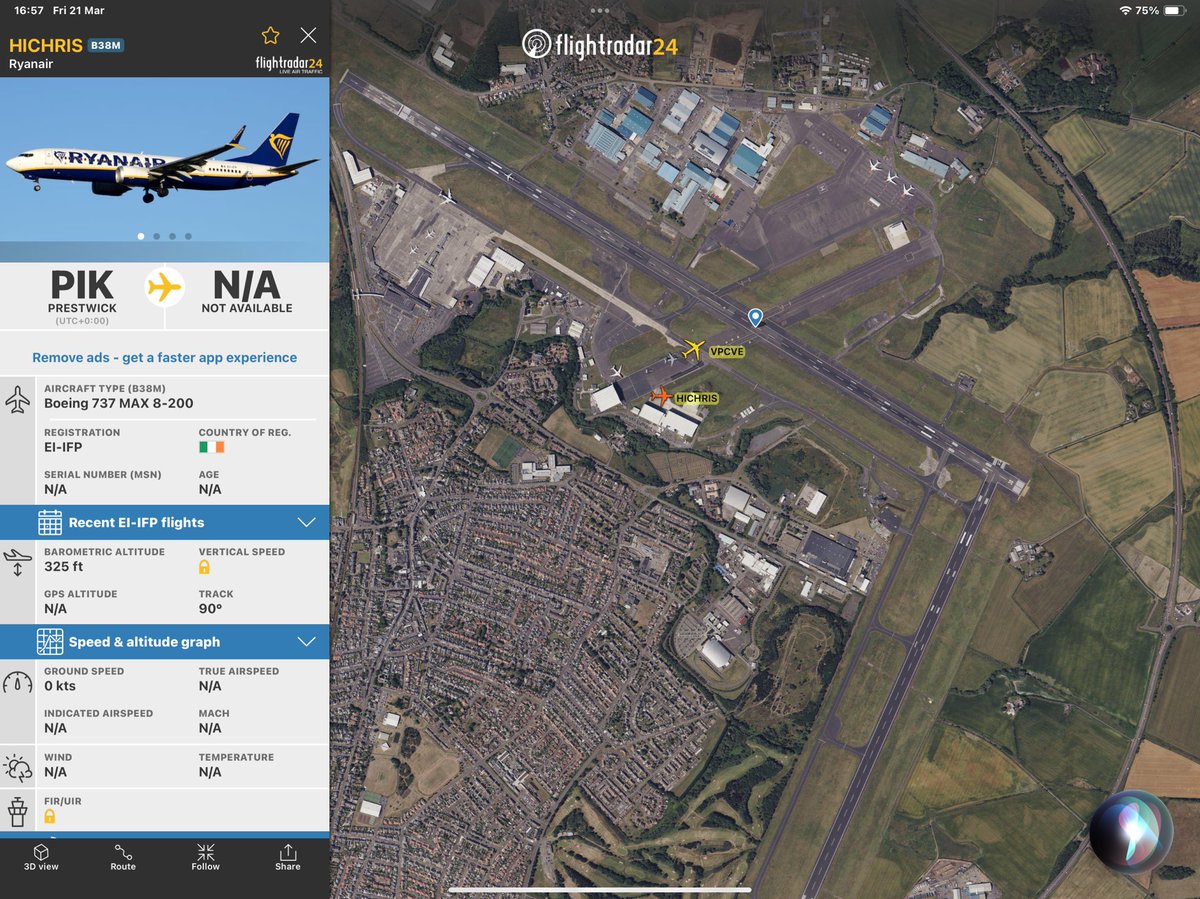 frantic_gold's tweet photo. Someone’s having a bit of fun in the @Ryanair maintenance hangar at Prestwick #PIK 😆 #HiChris 👋🏻 #FridayFeeling @flightradar24 https://t.co/teVpod5nzt