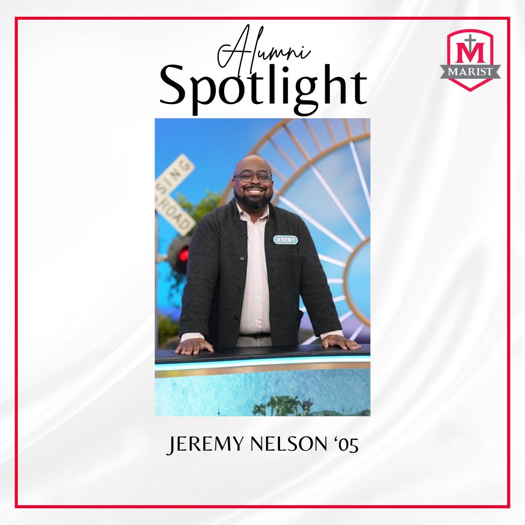 MaristChicago's tweet photo. Tune in today to watch Marist alum Jeremy Nelson (‘05) take on Wheel of Fortune! Let’s cheer him on as he spins for big winnings. Check your local listings & don’t miss it!
Go Jeremy! #RedHawkPride #MaristAlumni #WheelOfFortune #GoJeremy https://t.co/3WBNEvPqWO