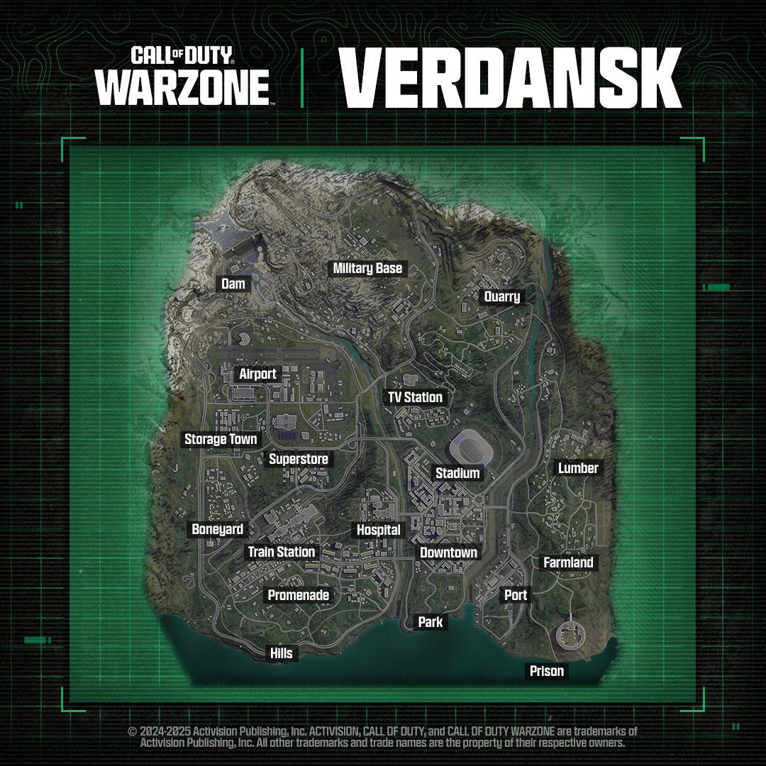 OFFICIAL #BlackOps6 Warzone Season 3 ‘Verdansk’ Tac-Map!

💥 19 POIs in total — launching April 3rd!