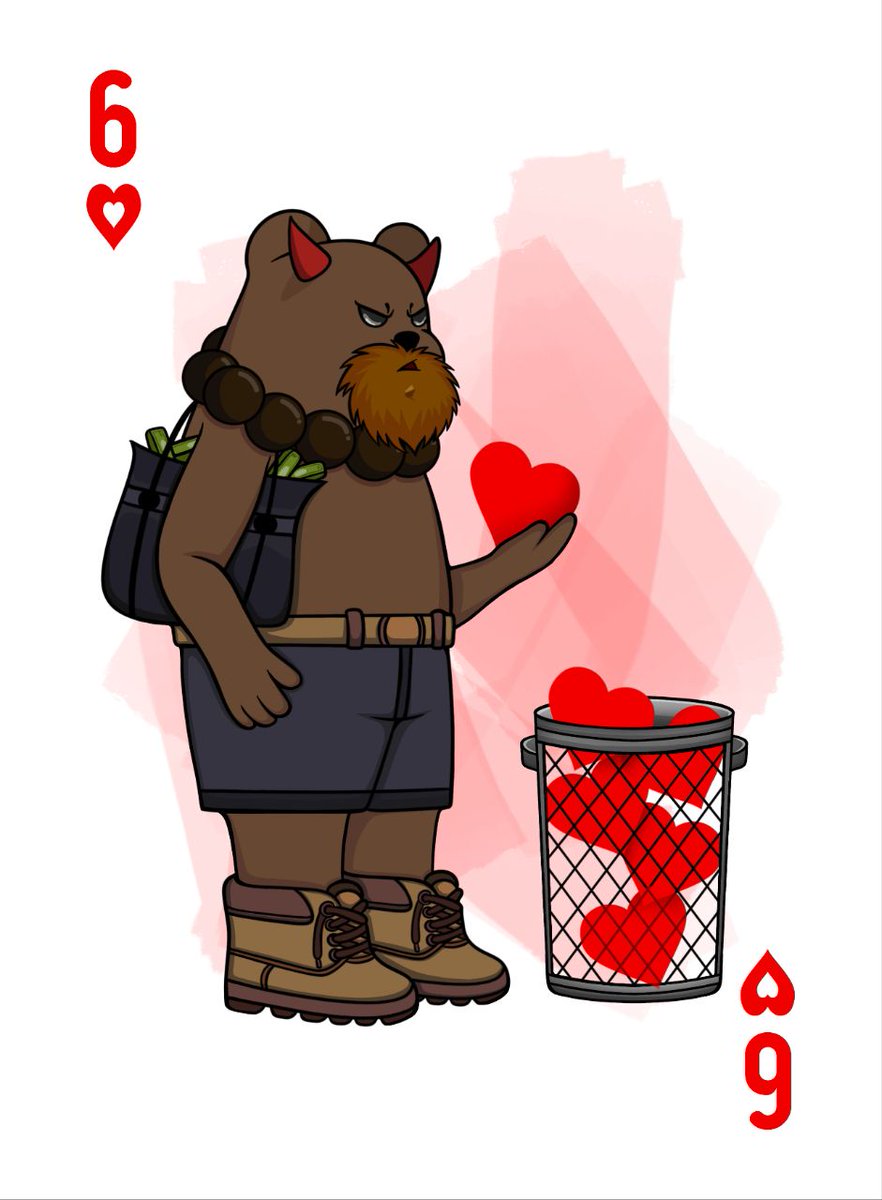 SuperRare_Bears's tweet image. 2 more cards have just dropped @rareartapp

@PulsarMvX send 123 RARE to 100 reactions 

6 of clubs 
6 of hearts  

rareart.app/cards

If you collect all 52 you can claim the free physical playing card deck.

Always bullish!