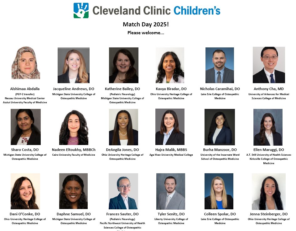 RabiHannaMD's tweet photo. So excited to welcome our #Pediatric residents at ⁦@CleClinicKids⁩ Congratulations 🎉 to all. This is exciting time to take care of our future generation and join all our care givers in our mission “Caring for life, researching for health, educating those who serve” https://t.co/UKcRGHVEC3