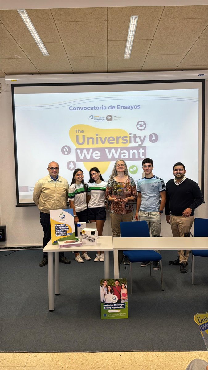 EXPERProject's tweet image. 🚀 Inspiring the Next Generation of Thinkers!

The "University We Want" Essay Call, part of the EXPER Project, has sparked a powerful youth dialogue on the green and blue economy in the Canary Islands!

🏆Young students shared their vision for the future of universities,…