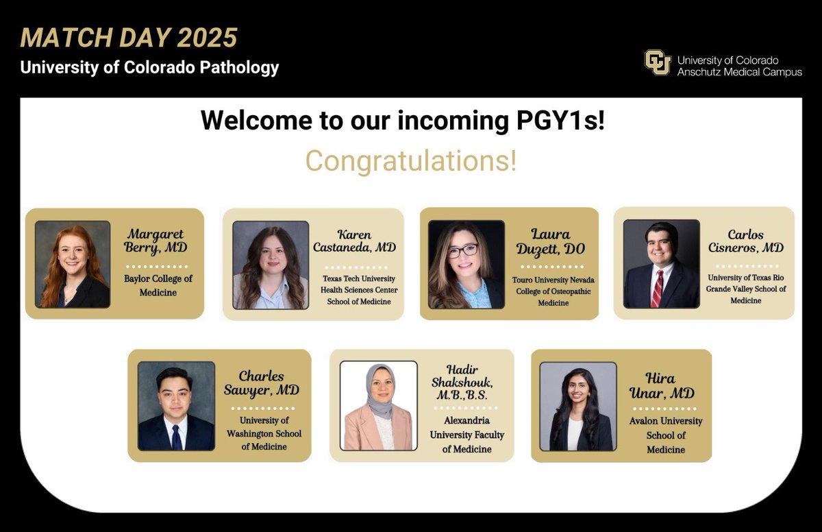 We are thrilled to welcome our stellar class of incoming PGY1 residents! 

Congratulations to everyone matching today. #pathmatch2025 #pathology