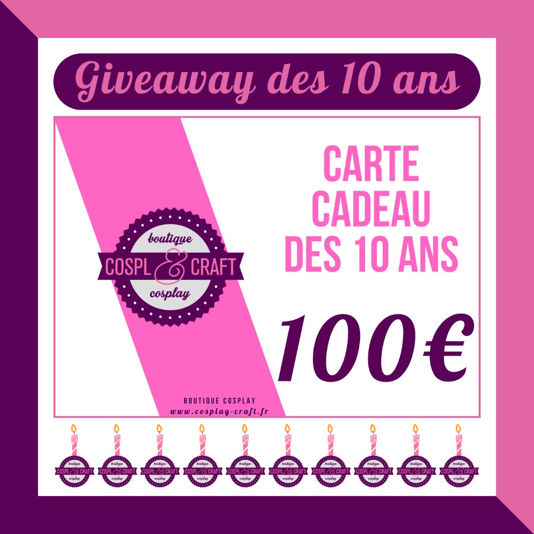 Suis, like, RT &amp; commente en mentionnant 2 amis pour participer🥳Tentez aussi sur FB - IG - TH
Fin du jeu le 27 mars à 18h.
Puisse le Cosplay vous être favorable !
#Cosplay #Craft #CosplayCraft #Giveaway #Jeuconcours #CosplayFrance #CosplayEurope #CosplayWorld #10years #Birthday