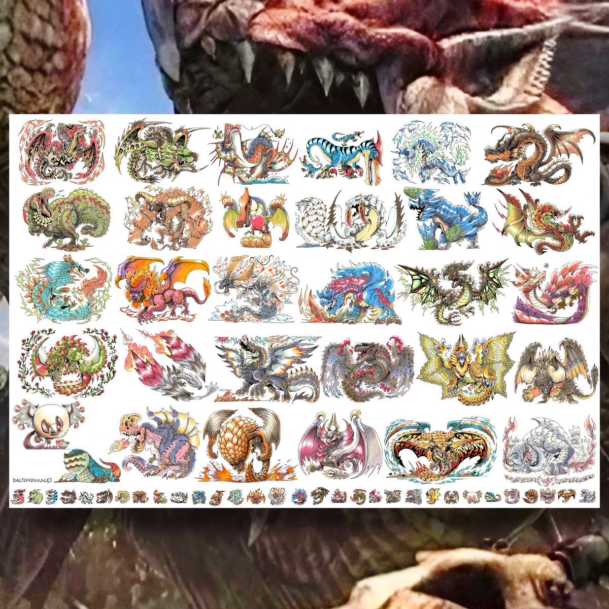 daltondoodles's tweet image. Monster Hunter shop update is LIVE🐲⚔️🔥 Artbook & poster preorders + 31 new monster hunter sticker designs available now! Daltondoodles.bigcartel.com