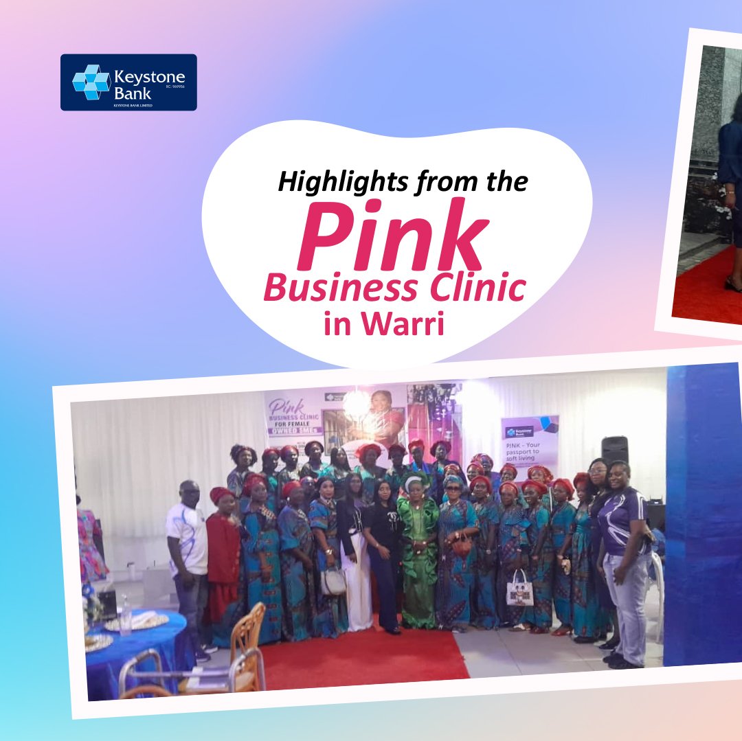 keystonebankng's tweet photo. We had a grand time at the Pink Business Clinic in Warri with some amazing businesswomen empowering them with the knowledge and skills to scale up their businesses.
Watch out for the next edition, we hope to see you there!
#KeystoneBank #WeGrowTogether #PinkWoman https://t.co/Tg8TGDx1ev
