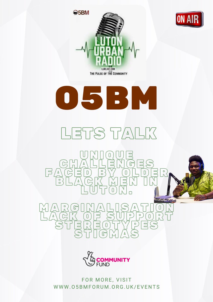 o5bmforum's tweet photo. Let’s talk about it all. This is what O5BM is all about. We have to tackle the key elements and social issues and challenges we’re all facing. 

O5BM had the privilege of joining DJ MR B and Abeenah on Luton Urban Radio’s Dedication Show, where we discussed the unique challenges. https://t.co/dQ8p1CpTsx