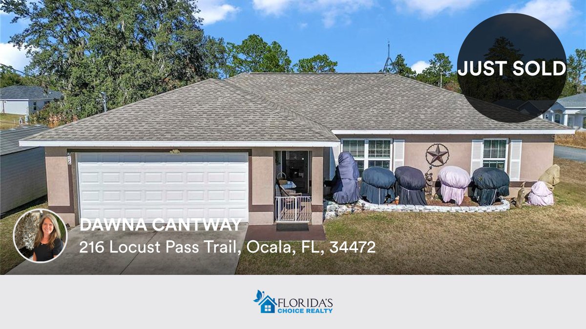 DCantwayRealtor's tweet photo. 🛌 3 🛀 2 🚘 2
📍 216 Locust Pass Trail, Ocala, FL, 34472

My latest sale on RateMyAgent.
Broker BK3349668
https://t.co/zcBTOtQttJ

...
#ratemyagent #realestate #FLORIDAS_CHOICE_REALTY https://t.co/HMuHSdTBCC