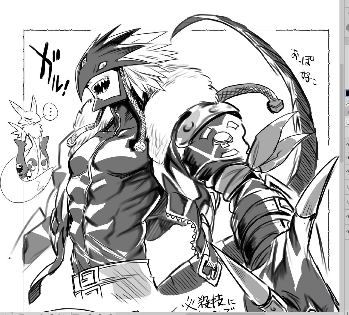 ベルゼブモンいっぱい描いた 