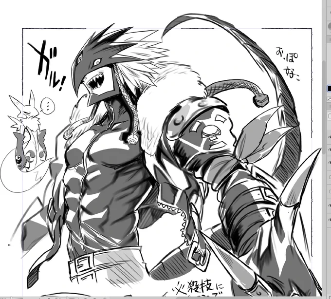 ベルゼブモンいっぱい描いた 