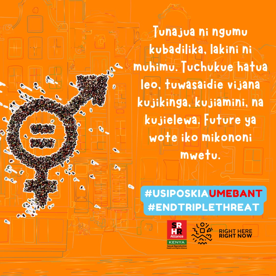 Tunajua ní ngumu kubalika ,lakini ni muhimu tuchukue hatua Leo
#END TRIPLETHREAT 
#USIPOSIKIAUMEBANT
.<a href="/KenyaSRHR/">Kenya SRHR Alliance</a> 
.<a href="/RHRNKenya/">Right here Right now Ke</a>