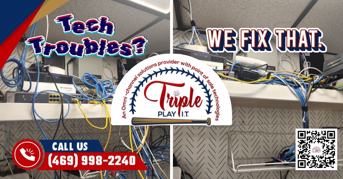 TriplePlayIT's tweet image. 🔧 POS system freezing?
📶 Wi-Fi slower than a snail?
🔒 Data security keeping you up at night?
Triple Play I.T. solves these problems—fast, easy, and stress-free. Because your business deserves reliable technology.
📞 (469) 998-2240
#ITMadeEasy #TechSupport #TriplePlayIT
