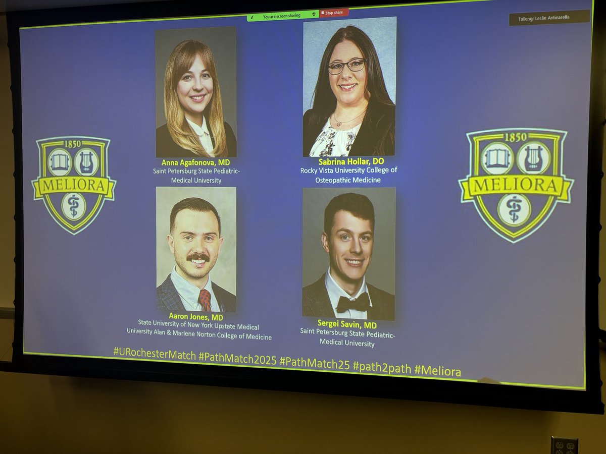 Welcome 2025 incoming class to the University of Rochester Medical Center! Can’t wait for you to join us!!!
#pathmatch2025