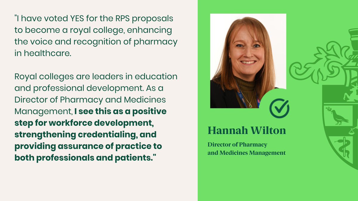 Director of Pharmacy and Medicines Management at Cwm Taf Morgannwg, Hannah Wilton, is supporting our proposal to become a royal collage. 

Remember to cast your vote here: ow.ly/MVSu50ViU5m