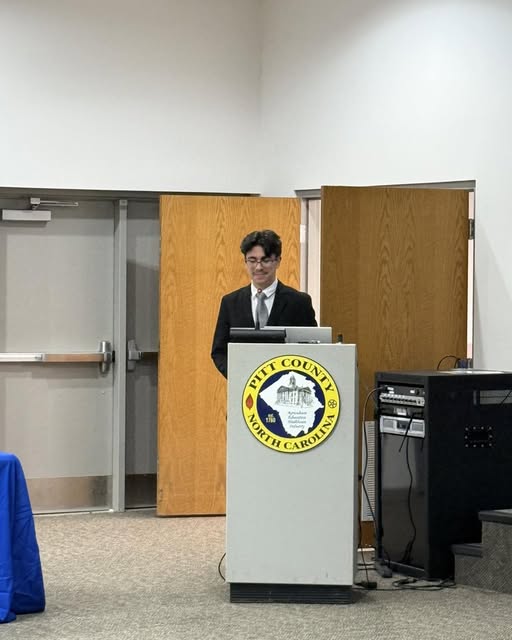 This month Aldo, SGA Sophomore Class President, recited The Pledge of Allegiance at the Pitt County County Commissioners meeting. Aldo volunteered to do this over spring break. Great way to show leadership!