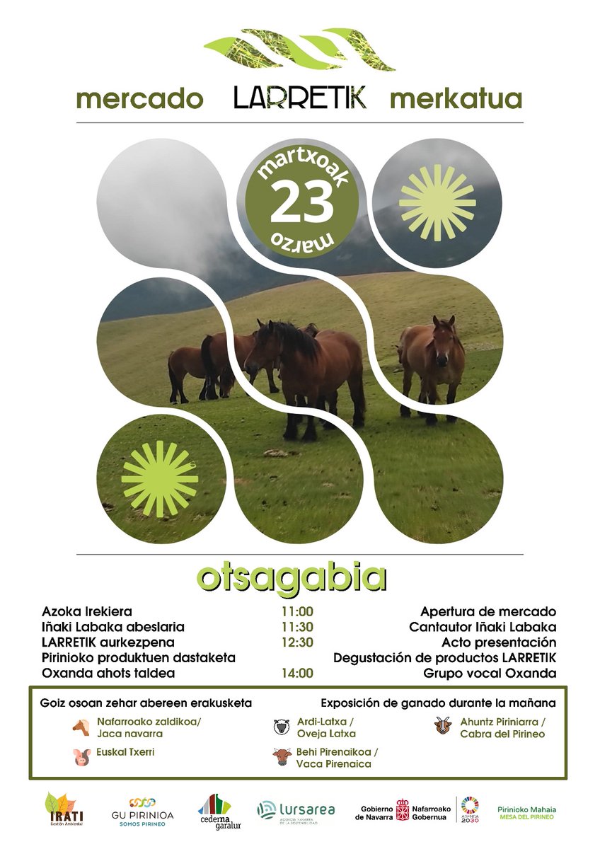 Iratirratia's tweet photo. Tokiko produktua balorean jartzeko elkargunea izanen da igandeko Larretik elkarteak antolatutako azoka. Elkarteko Iñaki Zoko izan dugu azoka aurkezten #LarretikAzoka

https://t.co/zn63SNpfta https://t.co/Ri2PPrhabx