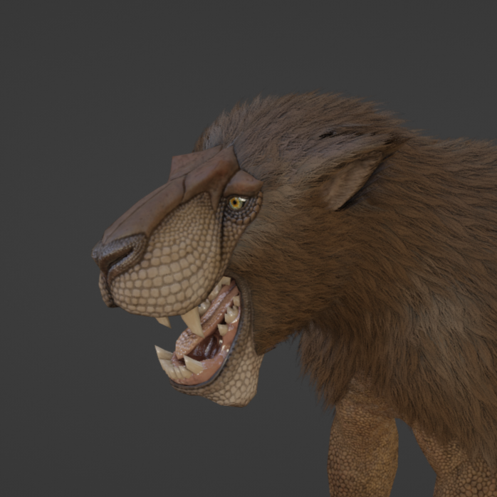 Wustinian1117's tweet photo. reptilian sabertooth #blender #3dart #fantasyart https://t.co/IQzMzneHgj