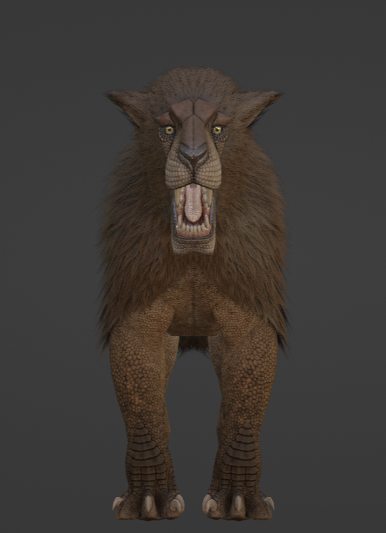 Wustinian1117's tweet photo. reptilian sabertooth #blender #3dart #fantasyart https://t.co/IQzMzneHgj