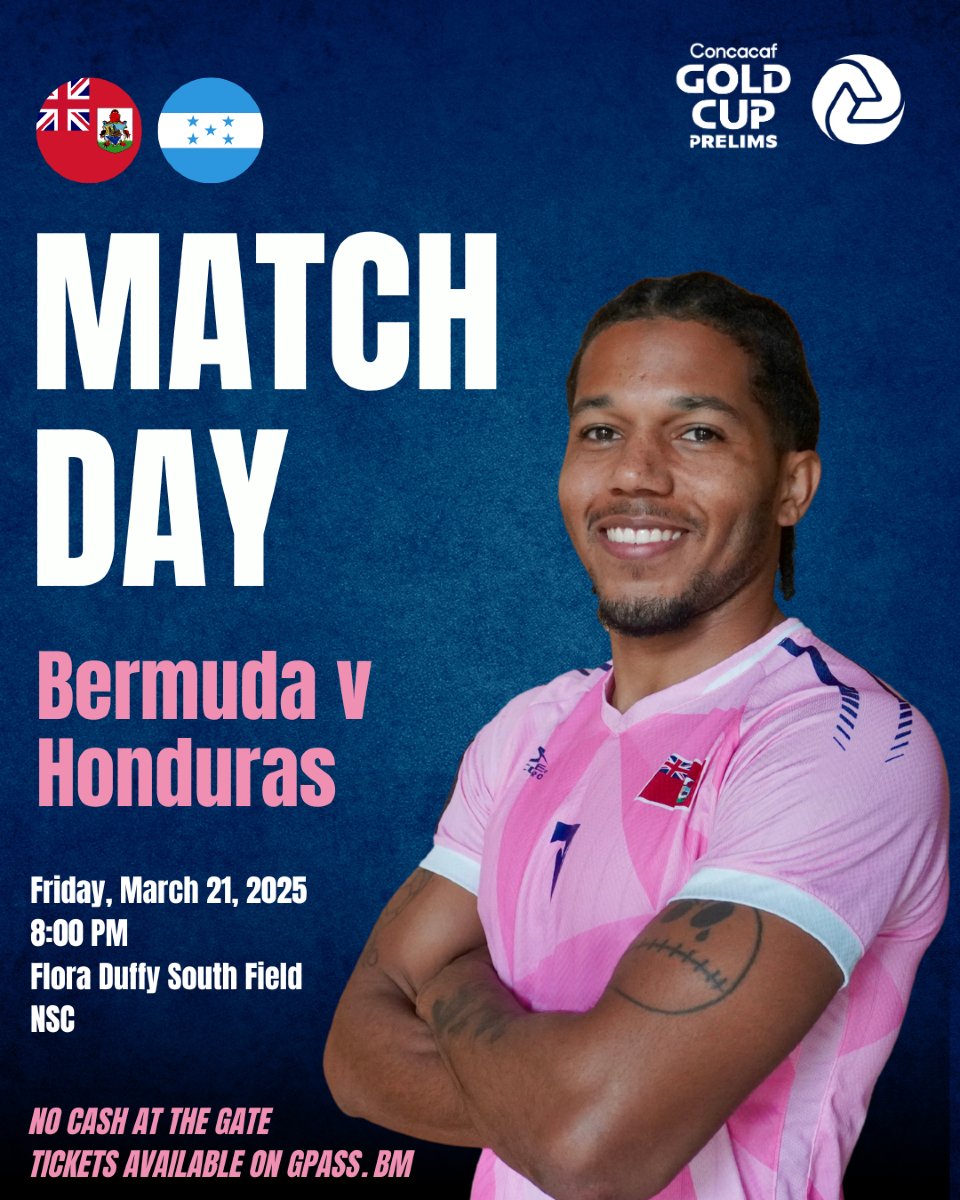 BermudaFA's tweet photo. It's MATCH DAY! ๐ง๐ฒ We hope to see you at the stadium today as our SMNT will face Honduras. โฝ LET'S GO!!!! ๐ #BermudaSMNT #BermudaFA https://t.co/WGwe3aMGwm