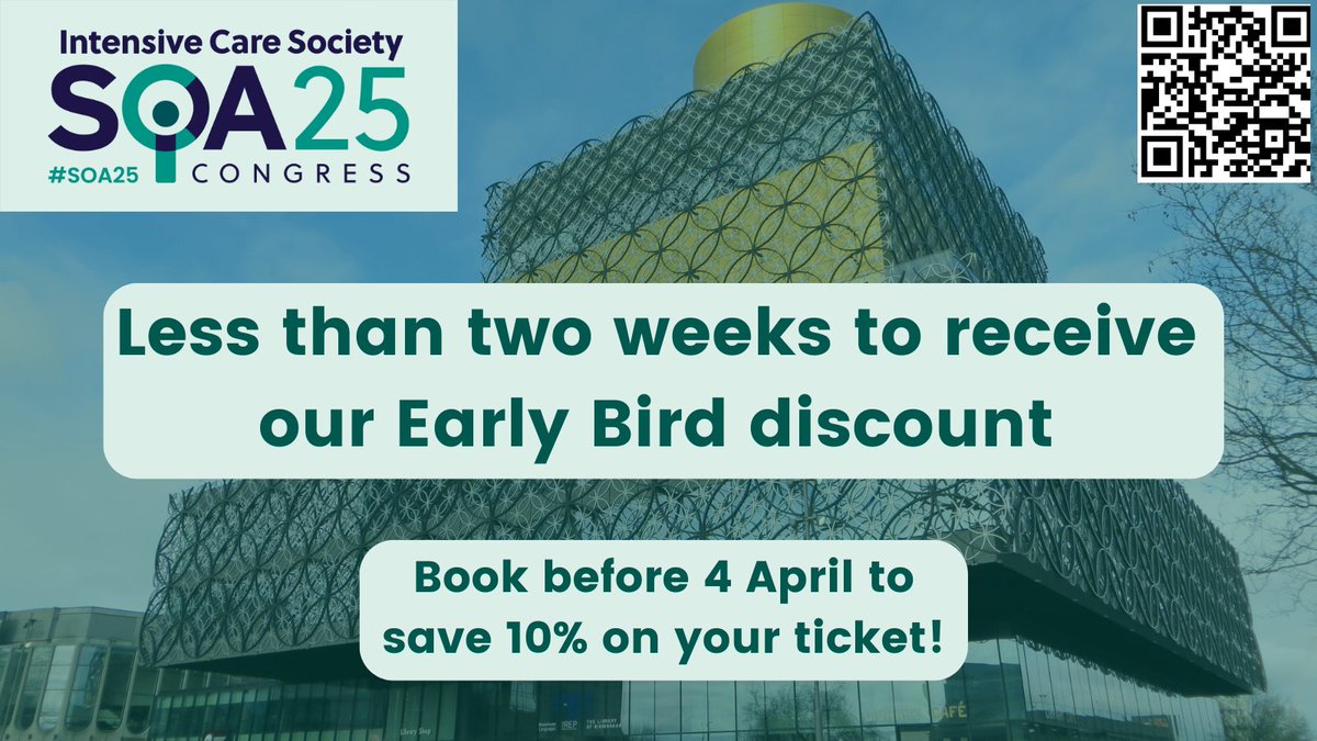 Only two weeks left to grab your Early Bird ticket for #SOA25!

Book by 4 April for 10% off all ticket types - you can also become a member and save over 30% compared to a full-price ticket.

The clock is ticking so take the opportunity to book now!

bit.ly/SOA25