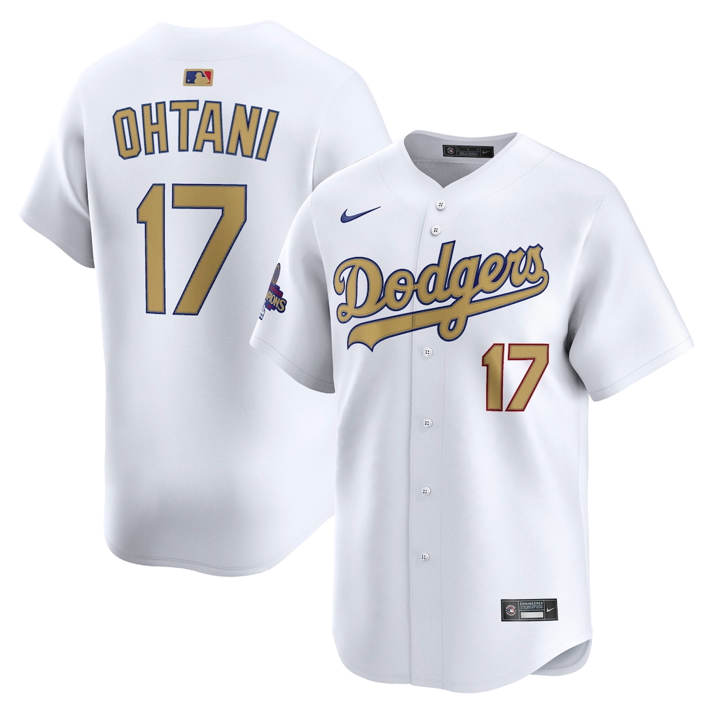 Matthew__Moreno's tweet photo. Dodgers gold jersey in 2021, the version for 2025, and also the 2022 All-Star Game jersey. https://t.co/zudJmkqZoo