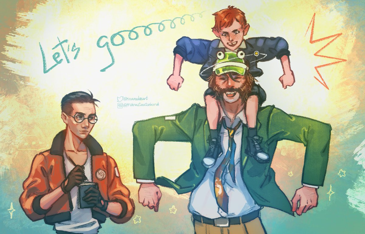 rinamakesart's tweet image. NUKElear family ✨
#discoelysium #kimharry #kimkitsuragi #harrydubois #harrykim #cuno