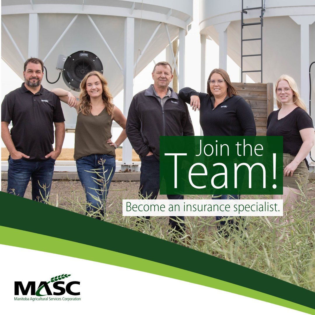 Ready to grow your career in rural Manitoba? MASC is hiring an Insurance Specialist in Killarney! Enjoy meaningful work, competitive pay, excellent benefits, and a great work-life balance.

Deadline to apply is March 31!
👉ow.ly/RWhJ50VlB31

#ManitobaJobs #AgCareers