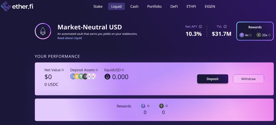 CryptosystemsFi's tweet photo. 10. Ether Fi Market Neutral (10.3%): 

Automated, diversified, no lockups. 

Risk: yield fluctuates with market conditions. https://t.co/RO3epQpd5e