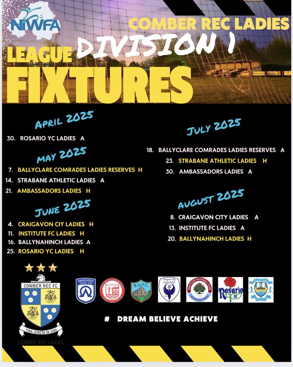 2025 Season coming soon …⚽️ 💛🖤🐝
<a href="/CyprusAvenue228/">Cyprus Avenue</a> 
<a href="/NIWFA_/">NIWFA</a> 
<a href="/LOCALWOMENSPORT/">LOCAL WOMEN SPORT MAGAZINE</a> 

Northern Ireland Women's Football Association
Local Women Sport