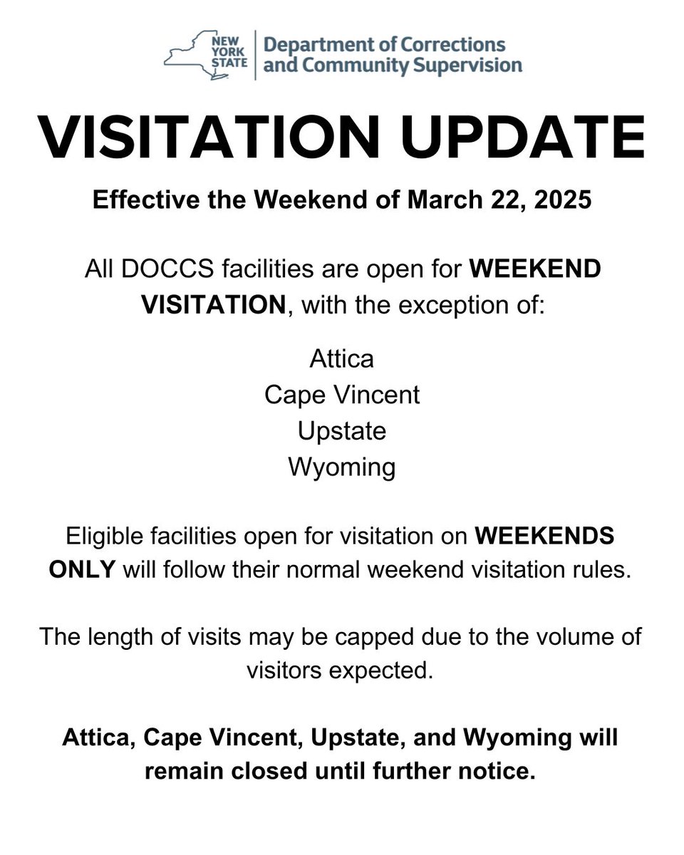 NYS DOCCS tweet media