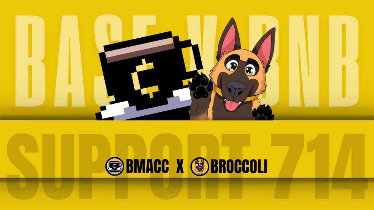 BMACC (BASE) 💙 x Broccoli714 (BNB Chain) 💛 – two forces, one goal🤝

<a href="/bmacc_official/">BMACC - Buy Me A Crypto Coffee</a> community joins forces with <a href="/Broccoli_NGO/">Broccoli - CZ’s Dog🥦</a> we support and vote them in their fight for a listing on #Binance  

This is a moment where history is made 🙌

#Broccoli714 🥦💛

Vote here: