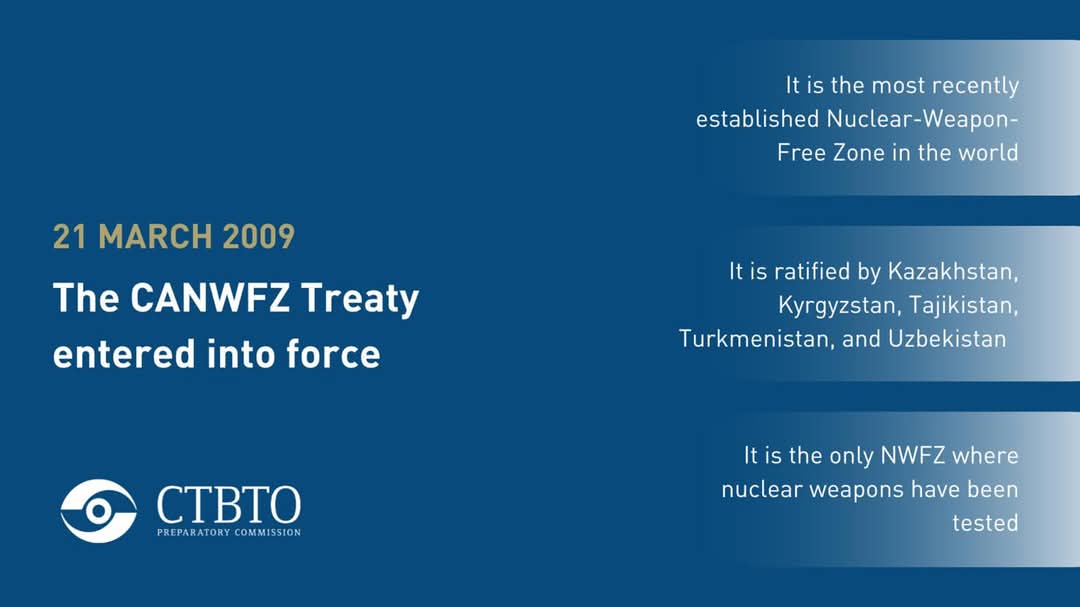 TayyabaKhurshi1's tweet photo. The Central Asian Nuclear-Weapon-Free Zone Treaty (“the Treaty” or “the #CANWFZ Treaty”) was signed on September 8, 2006, and entered into force on March 21,2009.  
@AsmaKhawaja5
 @zahirhkazmi
@adilsultan @Rabs_AA @CTBTO @DrRobFloyd https://t.co/WW6T0SjHHt