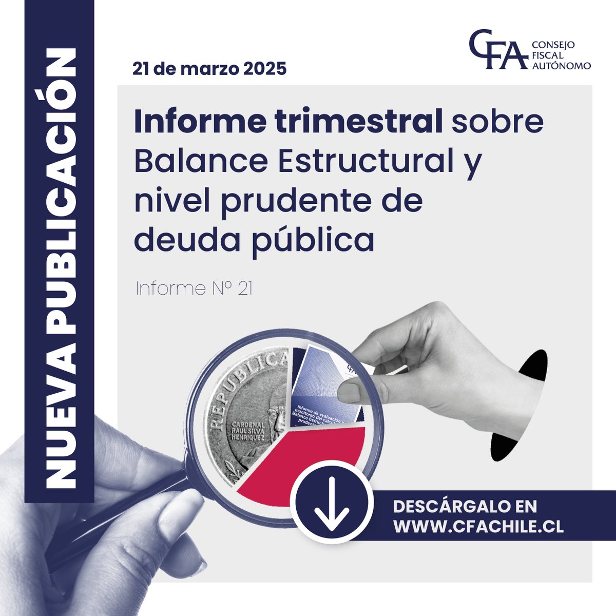ConsejoFiscalCh's tweet photo. 📊 El @ConsejoFiscalCh (CFA) publicó su Informe Trimestral en que advierte sobre la urgencia de esfuerzos en 2025 y siguientes años para asegurar la sostenibilidad fiscal. El informe destaca que el estrés fiscal persiste y que se proyecta en el mediano plazo.  
Más información aquí 👉 https://t.co/sf4qkCDHyt

#CFA #SostenibilidadFiscal #BalanceEstructural