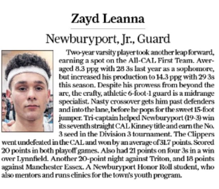 Excited to earn a spot on the all CAL first team! Looking forward to next season