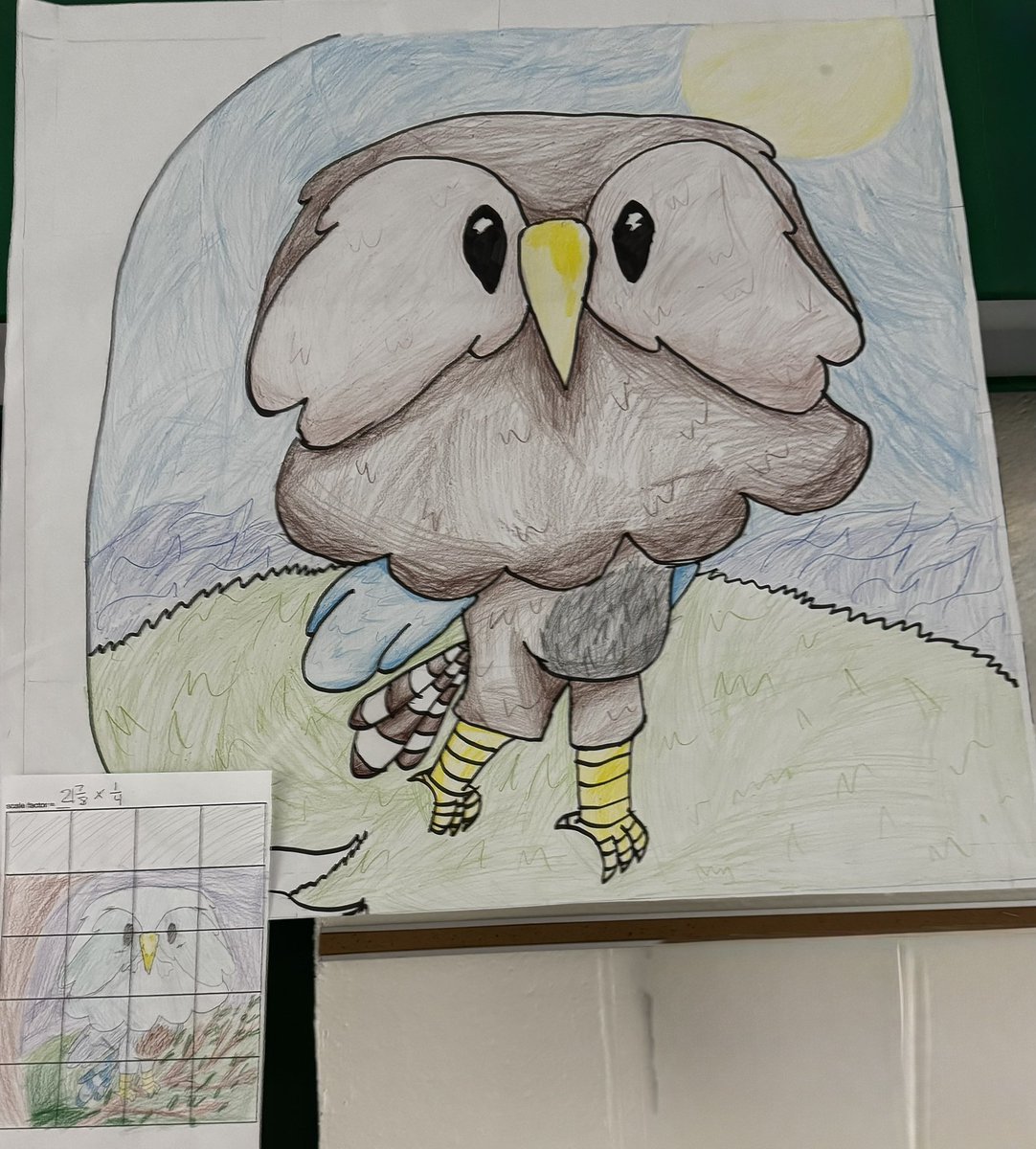 Math meets art! 🎨 Our 5th grade Seahawks creatively demonstrated their understanding of scaling and multiplying fractions and mixed numbers by designing these amazing mascot drawings. Proof that learning can be both fun and impactful! #FractionMasters #SeahawkSpirit #MathSkills