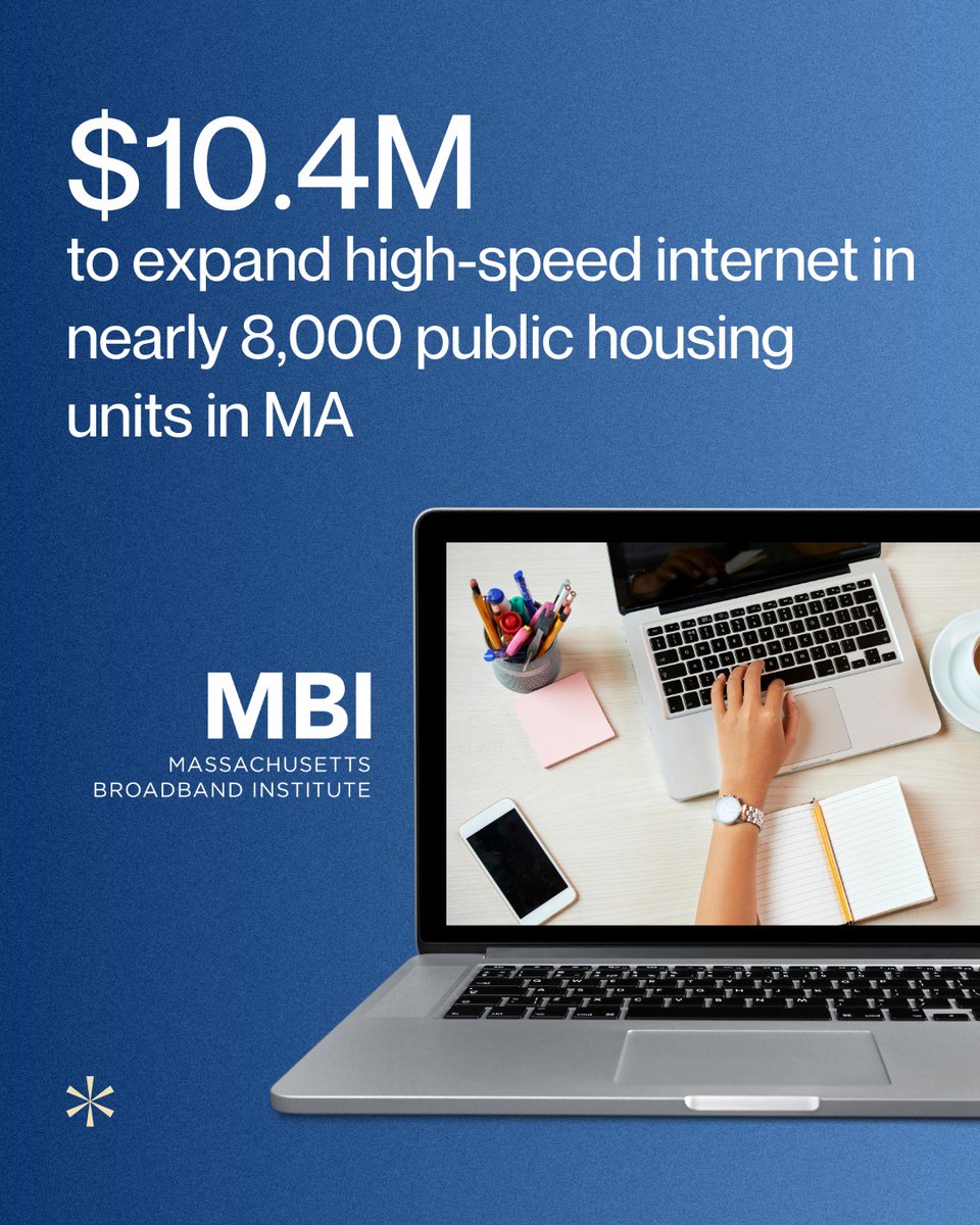 MassBroadband's tweet photo. The @MassGovernor & & MBI are investing $10.4M to expand high-speed internet in nearly 8,000 public housing units statewide. The Residential Retrofit Program is bridging the digital divide & increasing access for all.
Learn more: https://t.co/BuZYLtsa8g
#MADigitalEquity https://t.co/DZntReos82