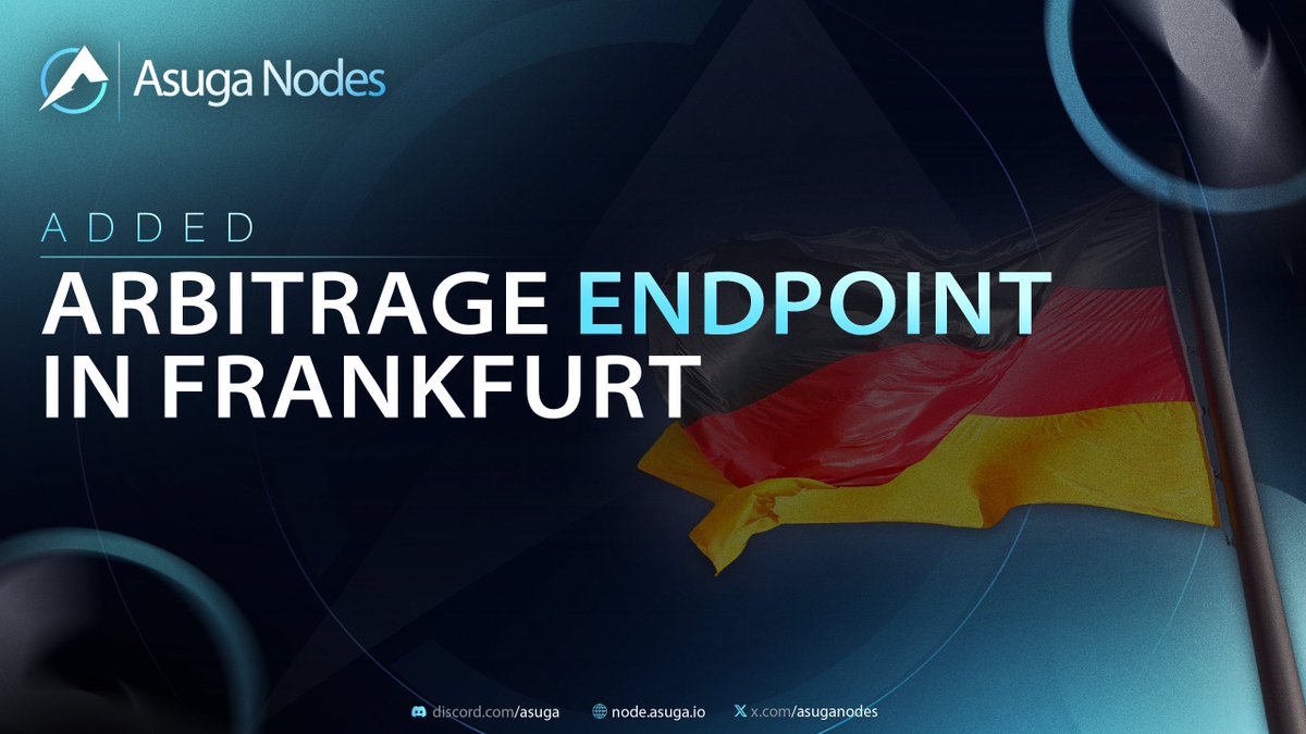 Asuga Node keeps growing! 🇩🇪

We’re now live in Frankfurt with a new arbitrage endpoint, supporting up to 500 pubkeys.

Get top-tier speed for your mints — join us at discord.gg/asuga