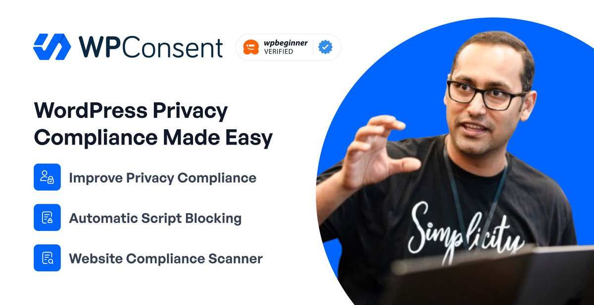 About 3 weeks ago, we launched WPConsent (<a href="/wpconsent/">wpconsent</a>), a cookie consent management solution for WordPress to help improve privacy compliance.

wpconsent.com  

Over 1000+ websites are using it already, and I'm really excited about what's next 😍