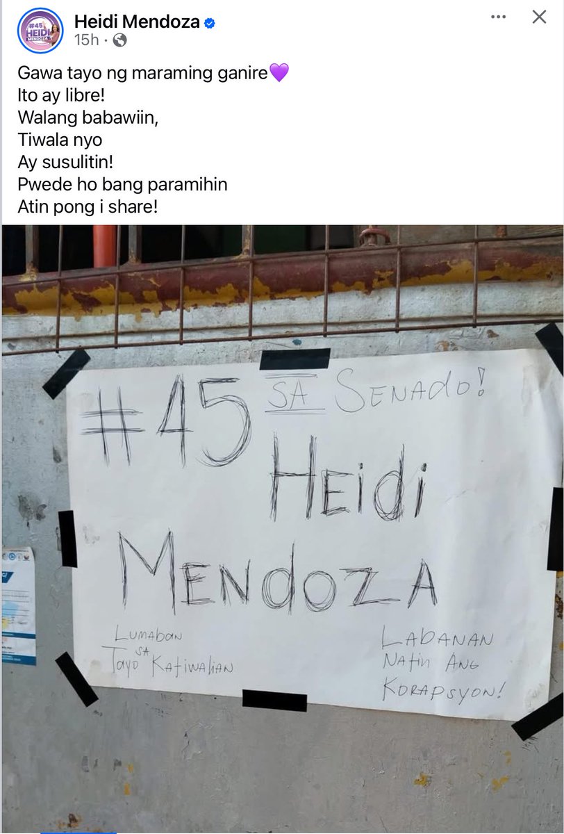 anakmartiallaw's tweet photo. Alam mong heartfelt pag ganitong poster ang makikita mo sa kalye. 🥹🥹🥹 https://t.co/1oawCYhKUG