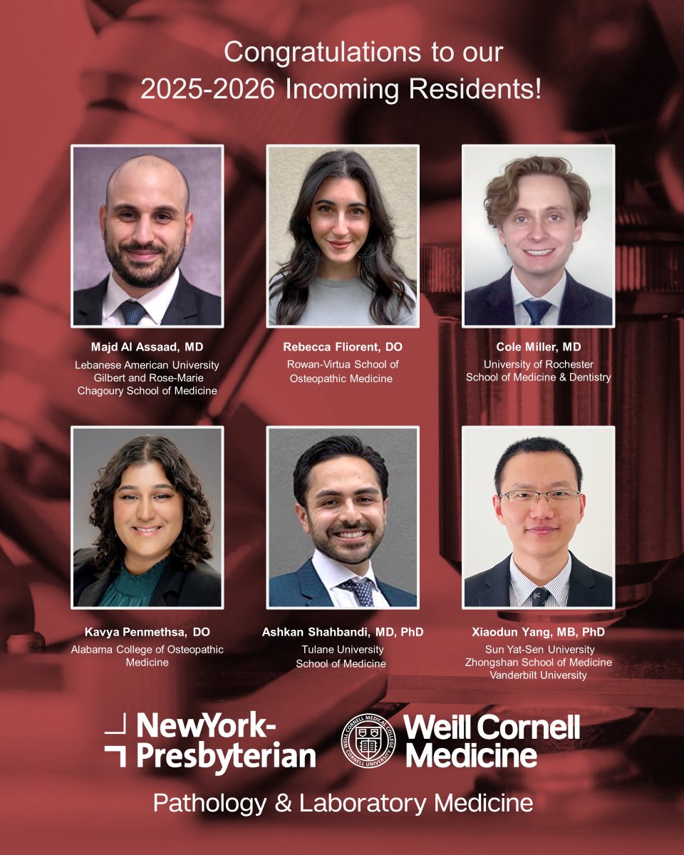 Weill Cornell Medicine Pathology (@wcmcpathology) on Twitter photo Congratulations to all of our 2025-2026 incoming <a href="/WCMCPathology/">Weill Cornell Medicine Pathology</a> Residents! #Match2025 #pathmatch2025 Congratulations to all of our 2025-2026 incoming <a href="/WCMCPathology/">Weill Cornell Medicine Pathology</a> Residents! #Match2025 #pathmatch2025