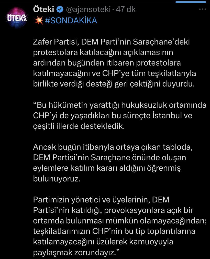 9sn's tweet photo. Zafer partisi, mit tarafından Türkçüleri kontrol altında tutmak için kurulmuş, federasyona onay vermiş, Türk halkını ve partilisini satmış bir partidir. 

2019’da mit bölge başkanı, benim de bulunduğum bir grubu toplantıya çağırmış, birleşmeyi nasıl sağlayabiliriz diye sormuştu. https://t.co/N6A80Dw7o6