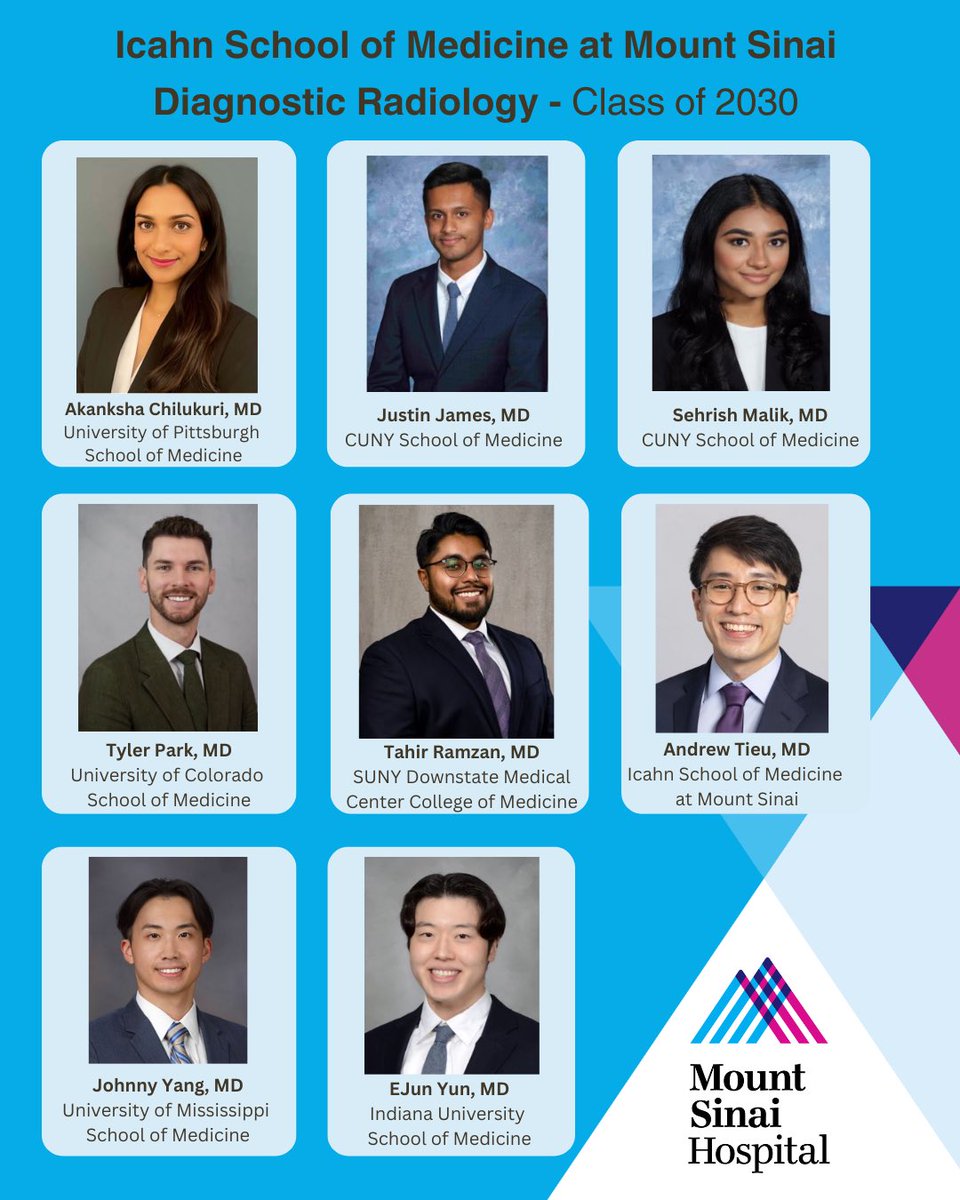 Mount Sinai Radiology Residency (@mountsinaidr) on Twitter photo Congratulations to our incoming Class of 2030!! #Match2025 <a href="/MountSinaiDMIR/">Mount Sinai Diag, Molecular, and Interv Radiology</a> <a href="/IcahnMountSinai/">Icahn School of Medicine at Mount Sinai</a> Congratulations to our incoming Class of 2030!! #Match2025 <a href="/MountSinaiDMIR/">Mount Sinai Diag, Molecular, and Interv Radiology</a> <a href="/IcahnMountSinai/">Icahn School of Medicine at Mount Sinai</a>