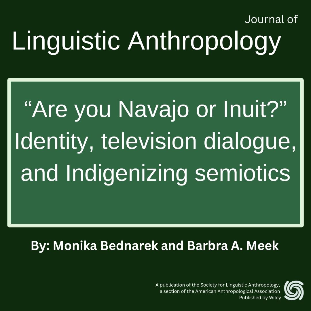 JournalLingAnth's tweet image. If you are interested in tv shows and language, take a moment to read one of JLA&apos;s newest publications, “Are you Navajo or Inuit?” Identity, television dialogue, and Indigenizing semiotics