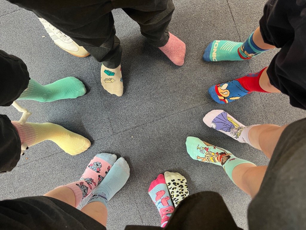 AlkringtonPS's tweet image. #worlddownsyndromeday2025 We loved wearing our odd socks today! #enrichment #PSED #RW