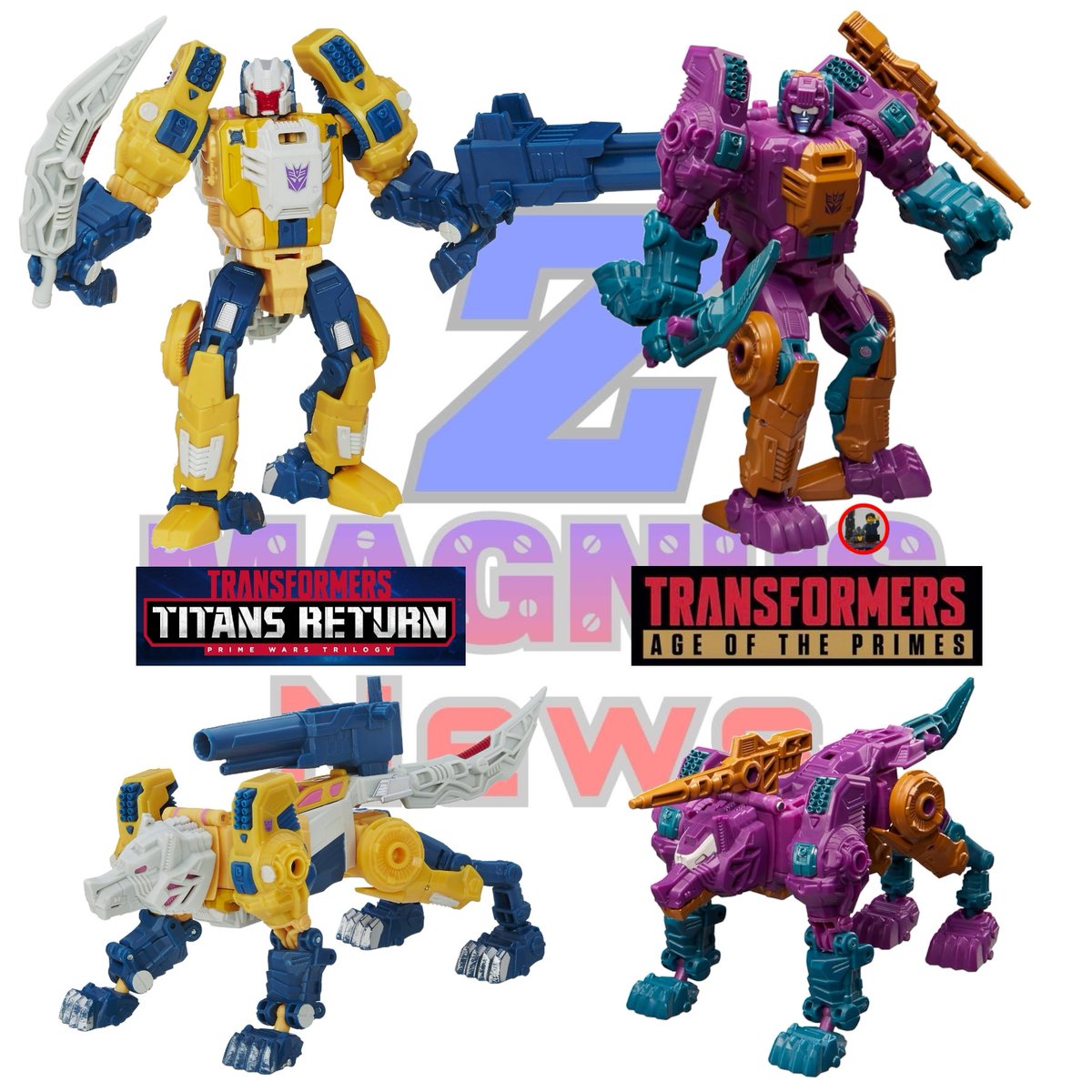 Z_Magnus_News's tweet photo. Comparativas en esta ocasión de Carnivac vs el diseño original, la figura base para hacerlo y la figura previa
#transformers
#transformersageoftheprimes
#ageoftheprimes
#carnivac
#transformerstitansreturn
#titansreturn
#wolfwire https://t.co/IiprE62UBw
