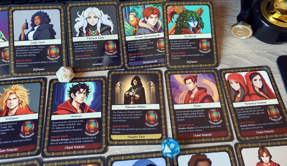 LouiseBlackwick's tweet image. After months of keeping it a secret, it's finally official:
VIVIAN AMBERVILLE is getting its own Dungeons&Dragons card game!
Here's a sneak peek into the deck. Each card features a character from the popular Vivian Amberville fantasy book series!
Info: bit.ly/4kQnAx0