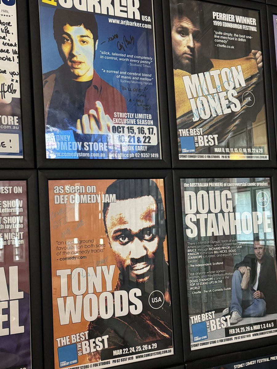 Sold out the Comedy Store in Sydney Last night which was one of my biggest comedy highlights by far. But what felt even cooler was hanging out in the lobby with my wife and seeing Tony Woods Picture hanging in the lobby. DC comedy was in Sydney Australia last night 🇦🇺✌🏽 s/o to