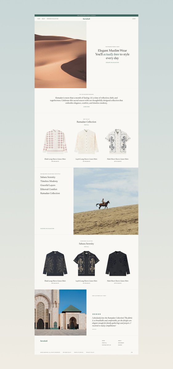 wvyfei's tweet photo. Exploring UI for a Muslim wear e-commerce platform! Great design should feel as good as it looks. Thoughts? 👀 https://t.co/lrBaoTMF8s
