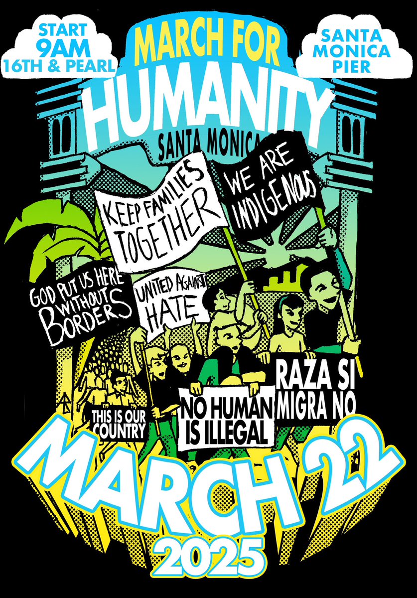 Pack Santa Monica streets tomorrow, Saturday, March 22. Fight back! 
✊🏽✊🏾✊🏿❤️ can melt🧊.