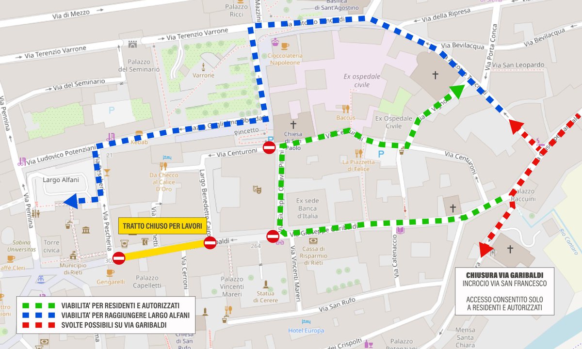 Da lunedì 24 marzo verrà installato anche il cantiere sul primo tratto di Via Garibaldi. Le nuove modifiche alla viabilità che entreranno in vigore contestualmente.
comune.rieti.it/novita/lavori-…